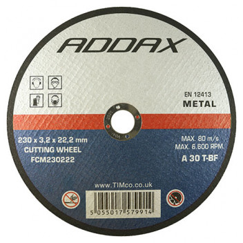 TIMCO FCM230222 Addax Cutting Disc Bonded Abrasive 3.2mm x 230mm (25)